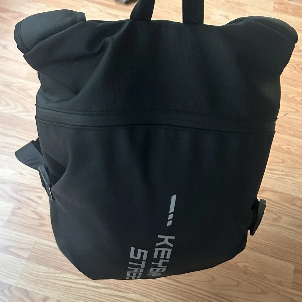 Kehemp Street Black Tactical Backpack w/ Waterproof Biker Helmet